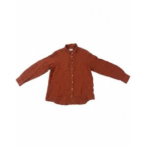 Hartford Alternative Classics Mens Shirt Orange Sz 4(L) Linen Comfy Long Sleeve